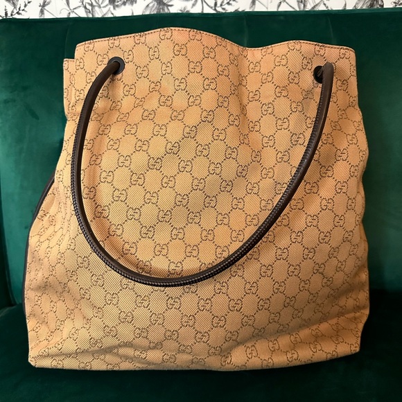❤️Gucci GG Canvas & Leather Bucket Style Bag - Picture 4 of 12